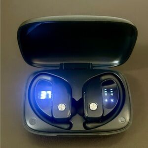 Black Wireless Earbuds with Charging Case